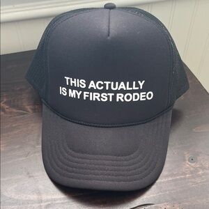 OTTO Black Trucker Cap with White Text